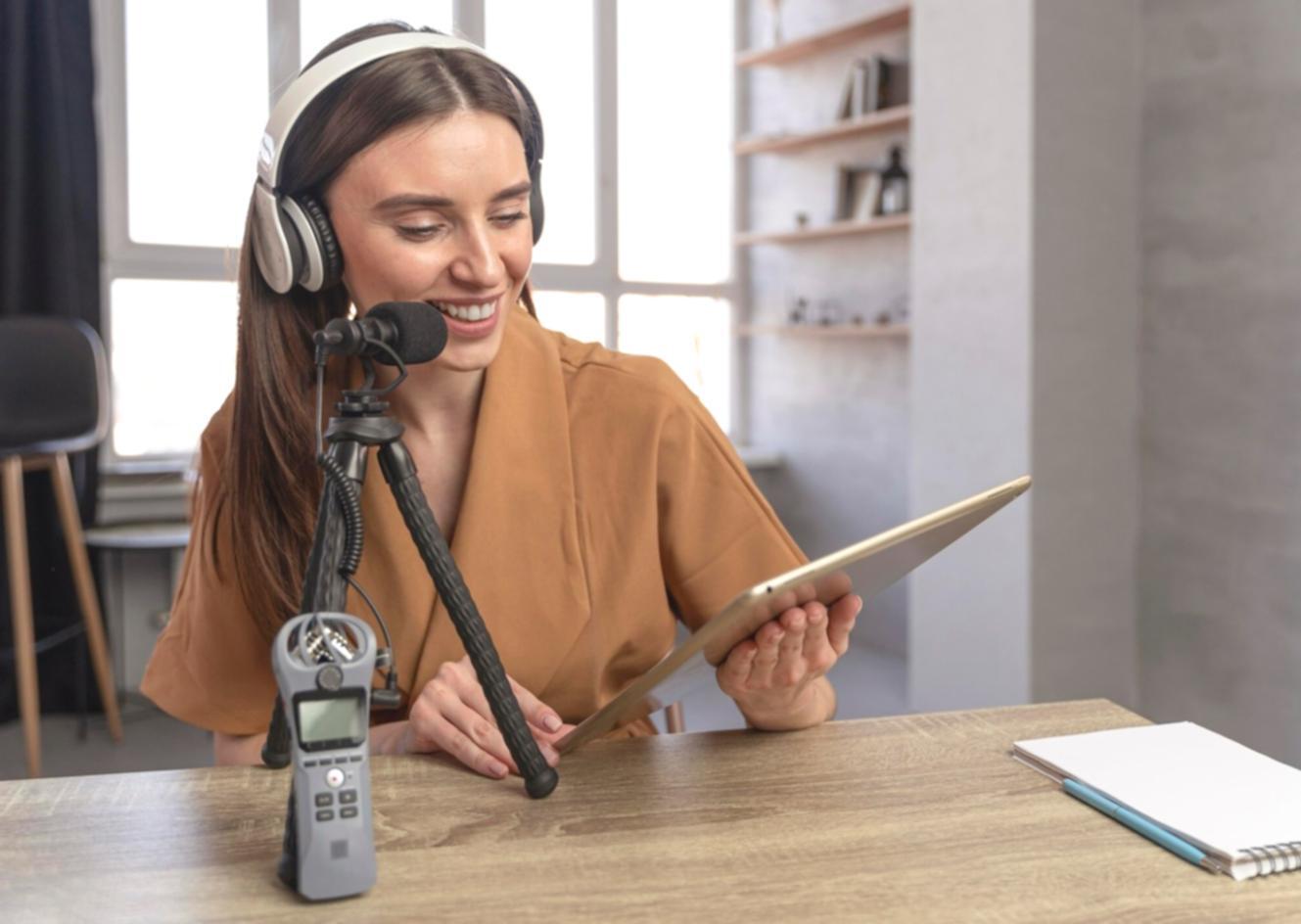 Professional workspace setup with educational materials and audit documentation